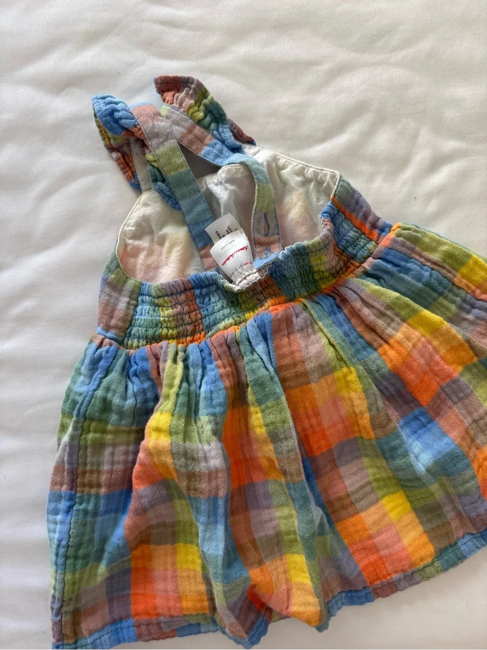 Hanna Andersson Rainbow Plaid Cotton Sundress